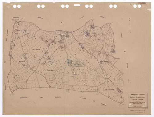 Section C dite du Plan feuille unique. Feuille dressée en 1827 révisée pour 1937. Edition à jour pour 1983.