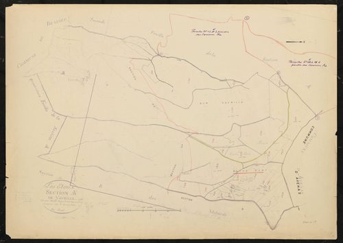 [Beaujeu : section A] (ancienne section A 3e feuille des Etoux). Feuille dressée en 1823.