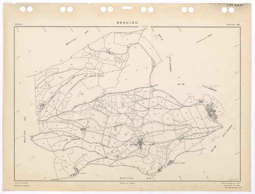 Section AP. Feuille renouvelée pour 1974. Edition à jour pour 1983.