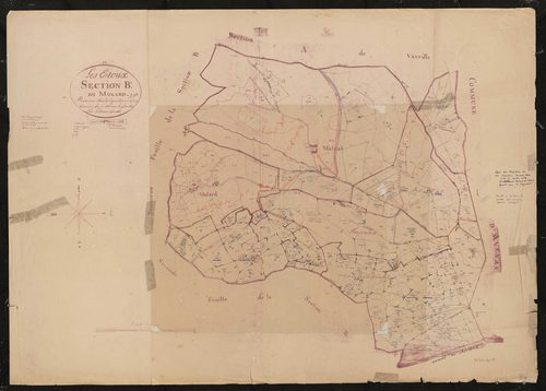 Les Etoux : Section B dite du Molard feuille n°1. Levé le 6 juin 1824.