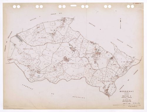 Section E feuille unique. Plan révisé pour 1940. Edition à jour pour 1986.