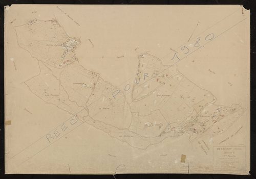 Section C 1ère feuille (partie de l'ancienne feuille unique). Plan révisé pour 1940. Rééditée pour 1980.
