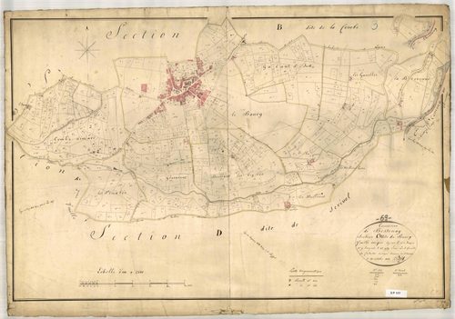 Section C dite du Bourg, feuille unique (parcelles 1-959).