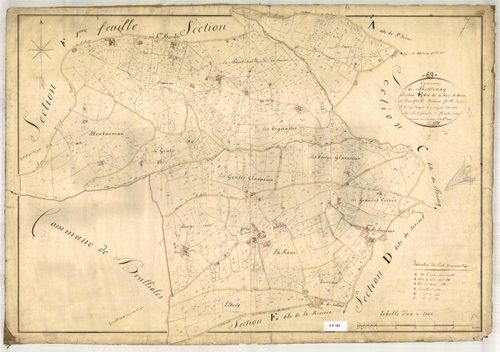 Section F dite de la Roue et Barnai, feuille n°2 (parcelles 229-1030).