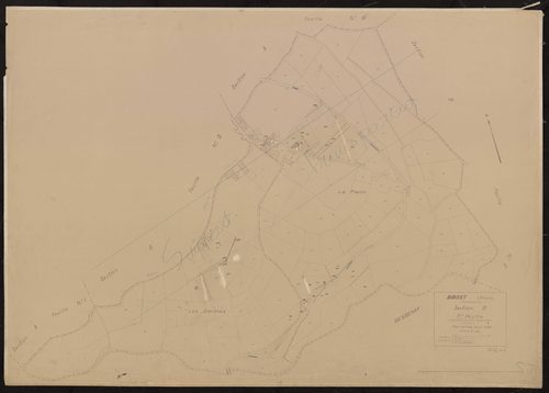 Section B 1ère feuille (partie de l'ancienne feuille unique). Plan révisé pour 1932.