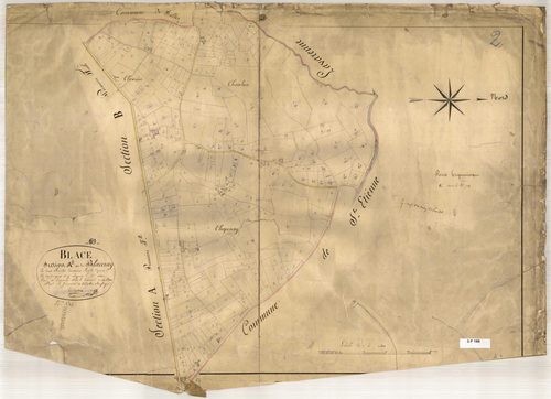 Section A dite de Blaceray, feuille n°2 (parcelles 687-1020).