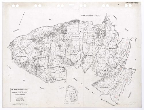 Section A dite des Coasses feuille unique. Plan révisé pour 1938. 3e édition à jour pour 1981, édition à jour pour 1984.