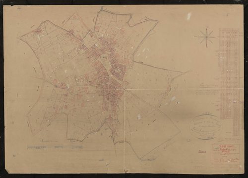 Section C dite du Bourg (ancienne section C et partie de l'ancienne section B) 1ère feuille (ancienne 1ère feuille de la section C et partie de l'ancienne feuille unique de la section B). Plan révisé pour 1938.