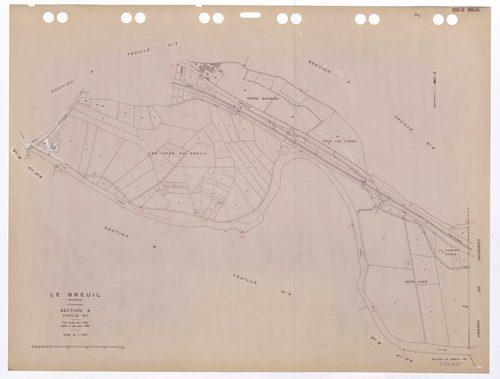 Section A feuille n°1. Cadastre révisé pour 1932. Edition à jour pour 1983.