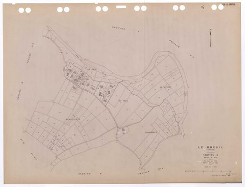 Section B feuille n°3. Cadastre révisé pour 1932. Edition à jour pour 1983.