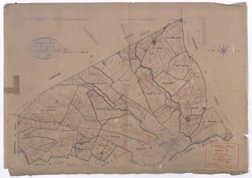 Section B 1ère feuille (partie de l'ancienne 1ère feuille). Plan révisé pour 1932.