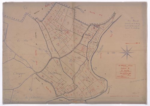 Section B 3e feuille (partie de l'ancienne 2e feuille). Plan révisé pour 1932.