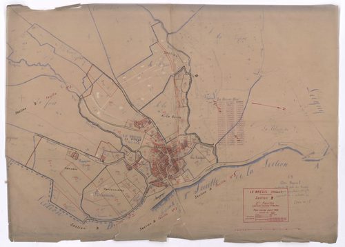 Section B 2e feuille (partie de l'ancienne 1ère feuille). Plan révisé pour 1932.