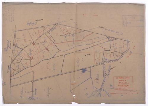 Section A 5e feuille (partie de l'ancienne 1ère feuille). Plan révisé pour 1932.