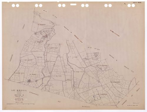 Section B feuille n°1. Cadastre révisé pour 1932. Edition à jour pour 1983.