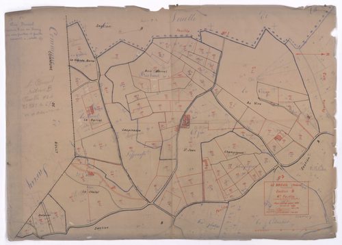 Section B 4e feuille (partie de l'ancienne 2e feuille). Plan révisé pour 1932.