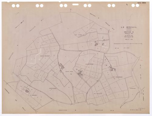 Section B feuille n°4. Cadastre révisé pour 1932. Edition à jour pour 1983.