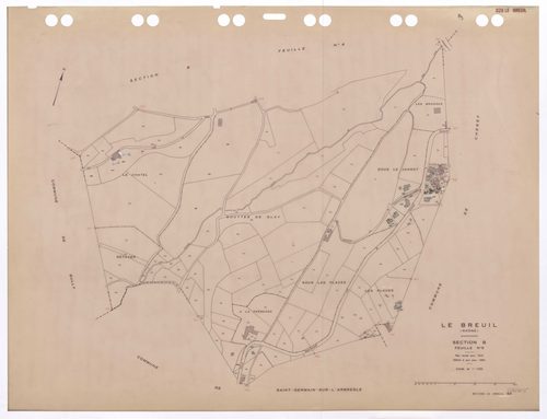 Section B feuille n°5. Cadastre révisé pour 1932. Edition à jour pour 1983.