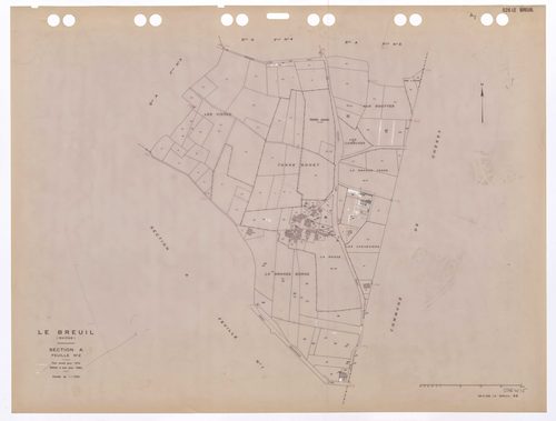 Section A feuille n°2. Cadastre révisé pour 1932. Edition à jour pour 1983.