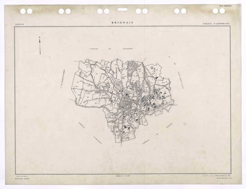 Tableau d'assemblage (TA). Cadastre remanié pour 1988.
