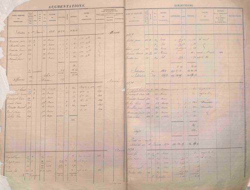 État de sections et matrice des propriétés foncières.