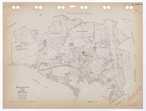 Section C feuille unique. Plan révisé pour 1953. 3e édition à jour pour 1980. Plan annulé.