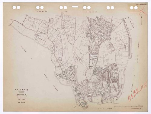 Section B feuille unique. Plan révisé pour 1953. 4e édition à jour pour 1980. Plan annulé.