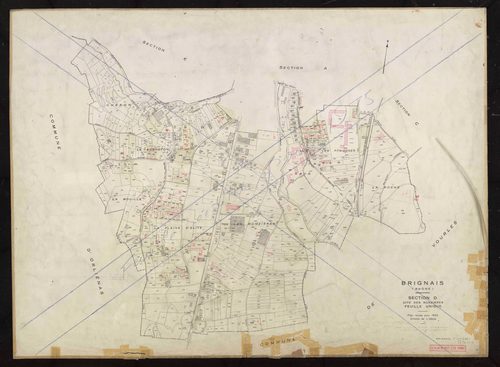 Section D feuille unique dite des Ronzières. Plan révisé pour 1953. Feuille rééditée pour 1975.