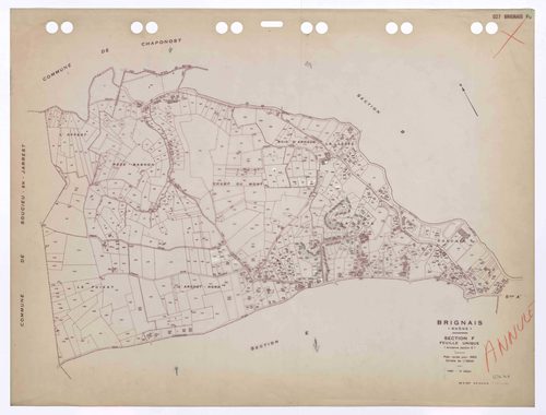 Section F feuille unique. Plan révisé pour 1953. 3e édition à jour pour 1980. Plan annulé.
