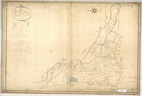 Section A dite du Bourg, feuille n°2 (parcelles 888-1095).
