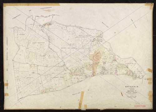 Section F feuille unique (ancienne section E). Plan révisé pour 1953. Feuille rééditée pour 1975.