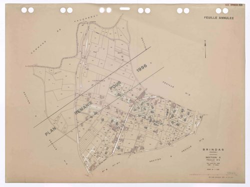 Section E feuille n°3. Plan révisé pour 1936, 3e édition à jour pour 1980. Annulé : plan remanié en 1996.