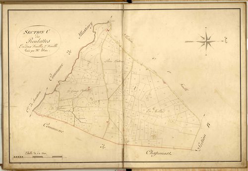 Section C dite des Roulattes, feuille n°2 (parcelles 406-613).