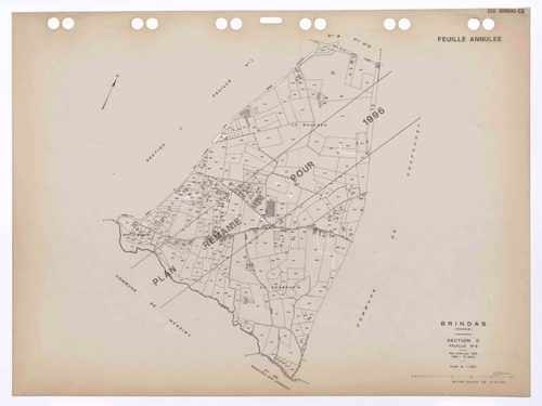 Section C feuille n°2. Plan révisé pour 1936, 3e édition à jour pour 1980. Annulé : plan remanié en 1996.