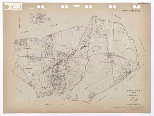 Section A feuille n°1. Plan révisé pour 1936, 3e édition à jour pour 1980. Annulé : plan remanié en 1996.