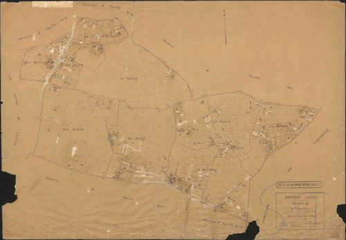 Section B feuille n°2 (partie de l'ancienne feuille unique). Plan révisé pour 1936.