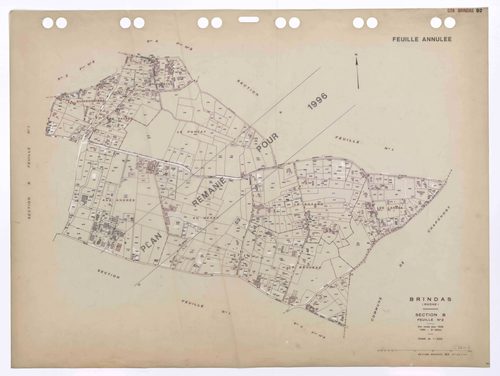 Section B feuille n°2. Plan révisé pour 1936, 3e édition à jour pour 1980. Annulé : plan remanié en 1996.