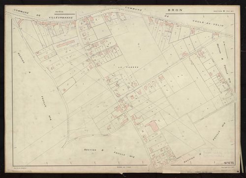 Section B feuille n°1. Plan établi pour 1950. Réédité pour 1963.
