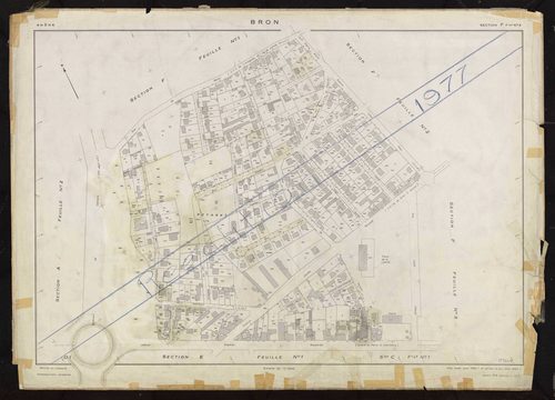 Section F feuille n°4. Plan établi pour 1950. 2e édition à jour pour 1967. Réédité pour 1977.