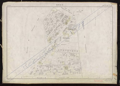 Section B feuille n°4. Plan établi pour 1950. 2e édition à jour pour 1962. Réédité pour 1977.