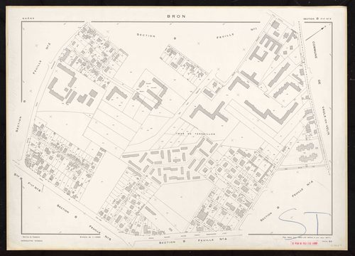 Section B feuille n°3. Plan établi pour 1950. 3e édition à jour pour 1977.