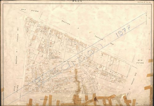 Section C feuille n°1. Plan établi pour 1950. Réédité pour 1977.