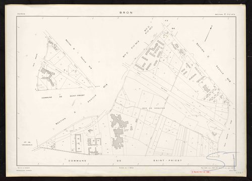Section C feuille n°3. Plan établi pour 1950. 2e édition à jour pour 1977.