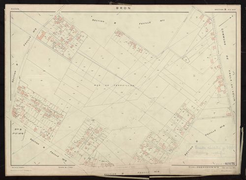 Section B feuille n°3. Plan établi pour 1950. Réédité pour 1963.