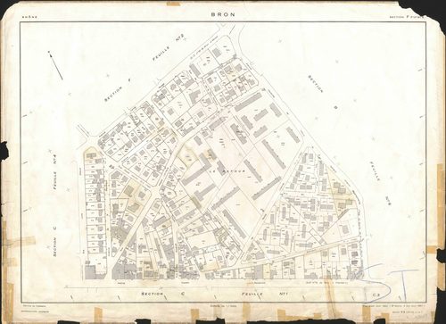 Section F feuille n°3. Plan établi pour 1950. 2e édition à jour pour 1967.