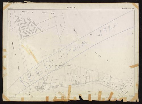 Section B feuille n°6. Plan établi pour 1950. 2e édition à jour pour 1963. Réédité pour 1978.