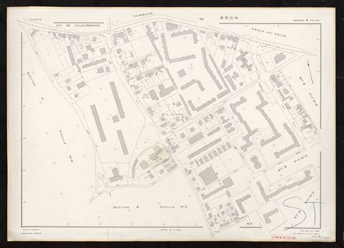 Section B feuille n°1. Plan établi pour 1950. 3e édition à jour pour 1977.