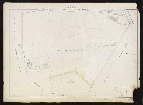 Section B feuille n°5. Plan établi pour 1950. 2e édition à jour pour ?