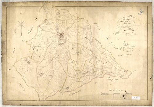 Section B dite du Bourg, feuille unique (parcelles 1-685).