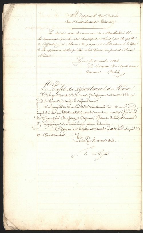Brullioles, 16 février 1826.